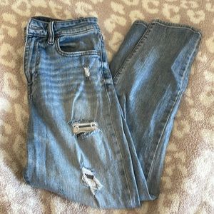 Distressed mom jeans
